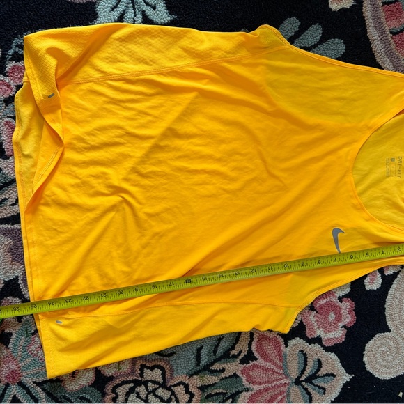 Nike Dri-Fit Yellow Running stank Top Size Large Athletic Sleeveless - Picture 5 of 6